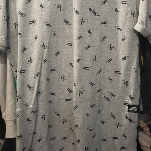 Nike SB - Gray Allover Print Dri-Fit Polo - Skateboard Shirt - Size XL - Picture 6 of 8